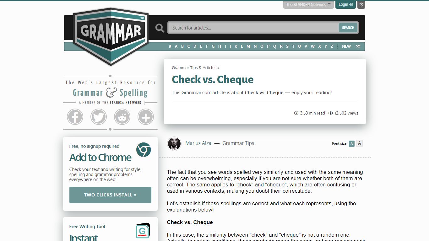 Check vs. Cheque - grammar.com